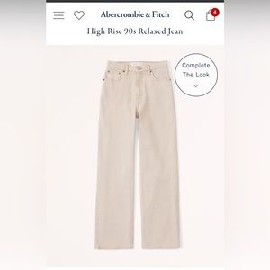 Abercrombie & Fitch | High Rise 90’s Relaxed Jeans| 28R | Oat
